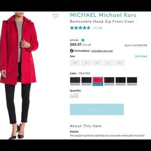 Michael Kors Removable hood coat